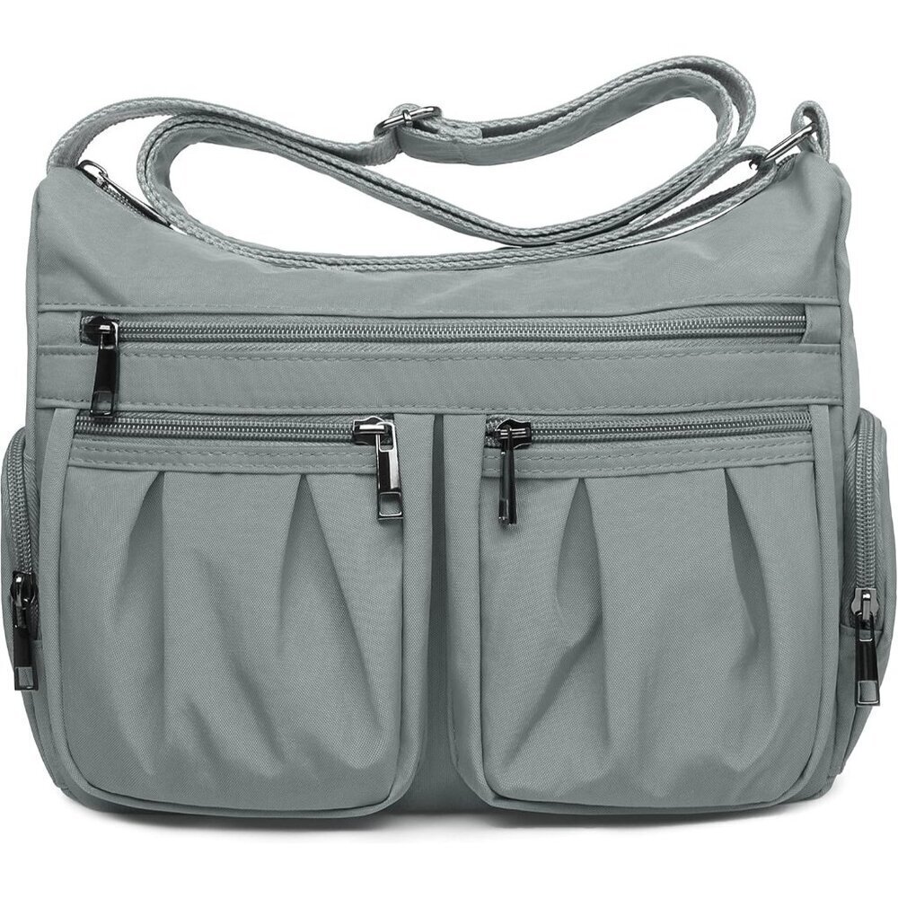 Women Light Grey-m Nylon Water Resistant Anti Theft Crossbody Shoulder Bag